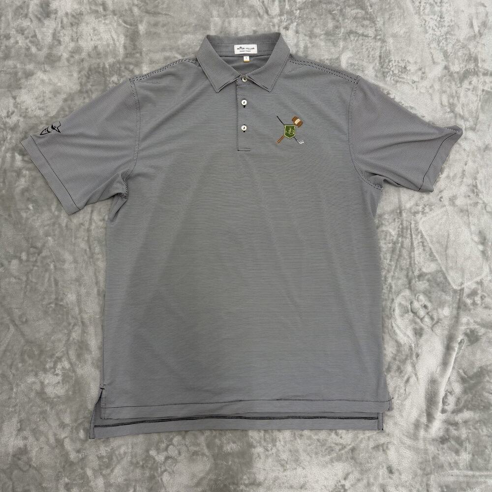 Peter Millar Summer Comfort Inverness Golf Club Striped Polo Shirt Men's L